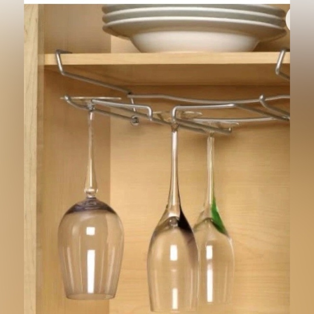 Chrome Stemware Rack (2) - Under-cabinet OR Mounted - 11in